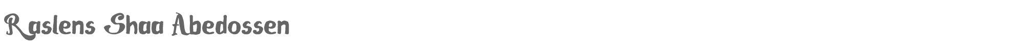 Sample characters Raslens Abedossen Font